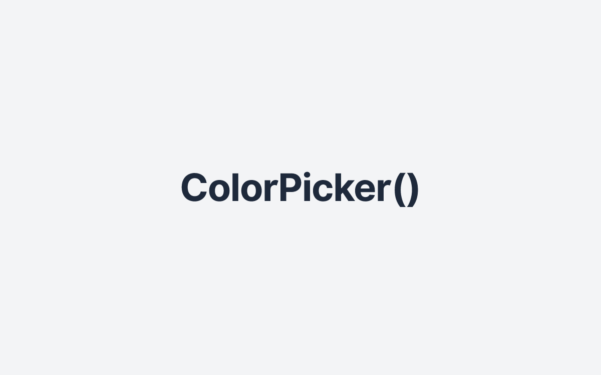 ColorPicker()